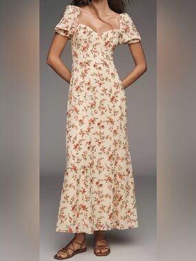 Reformation Gloria Puff-Sleeve Midi Dress